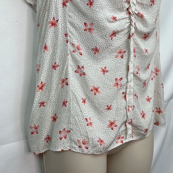 Rebecca Taylor Floral Flutter sleeve blouse EUC - Picture 4 of 10